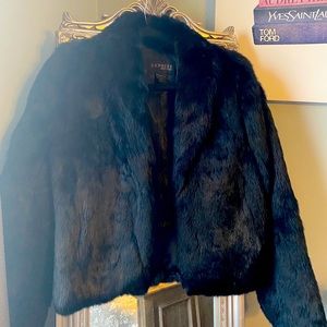 Black 100% Real Rabbit fur jacket